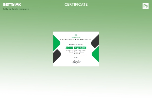 Модерен стил Шаблон за сертификат за комплетирање на Универзитетот во САД